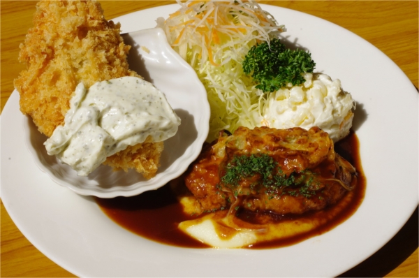 ポークヒレ肉のピザ職人風＆サバフライ
